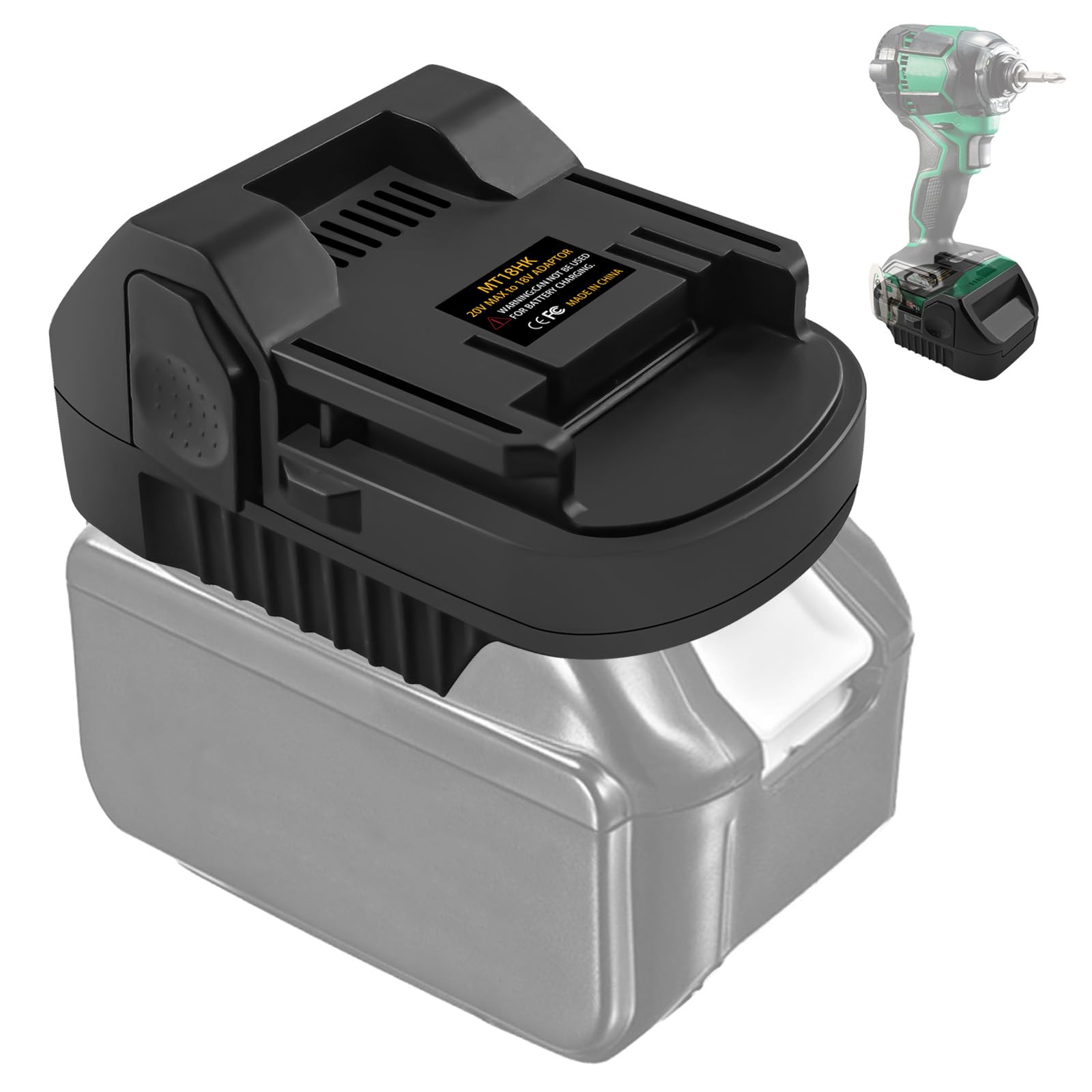 Photo 1 of ***Battery not included***Adapter for Makita 18V Lithium Battery Converter for Metabo18V for Hitachi 18V Battery, to for Metabo HPT 18V Battery Convert to for Hitachi 18V Lithium Cordless Tool for Metabo18V (Not 36V) Tools***Battery not included***