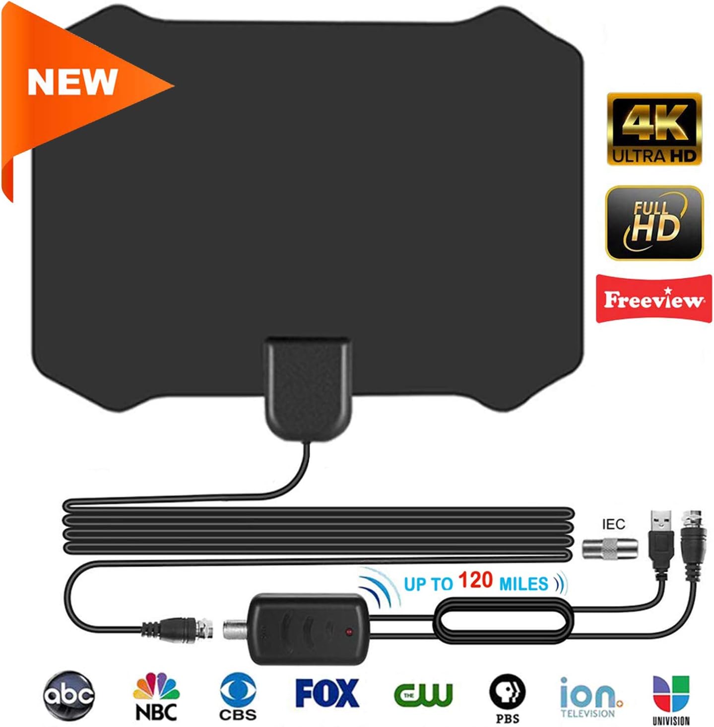 Antenna TV, Antenne HDTV 120 Miglia Digital Freeview Indoor con