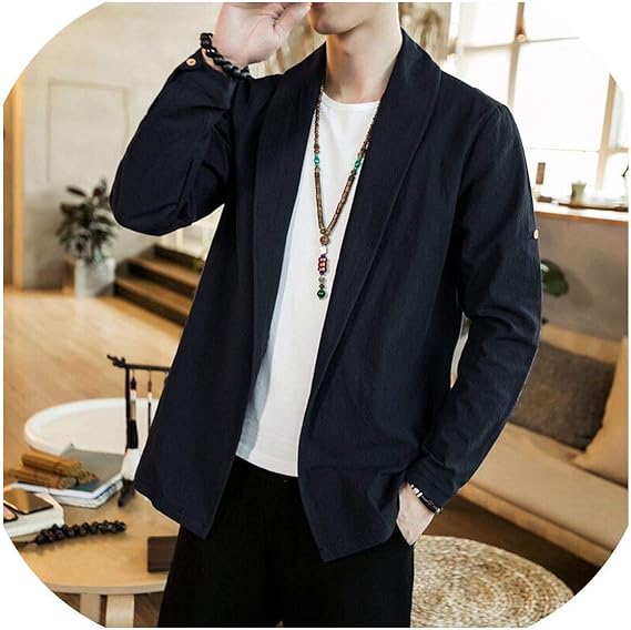 Amazon Co Jp プラスメンズロールアップシャツレトロな中国風メンズシャツマンダリンカラー民族衣装の男5xl ブラック L 服 ファッション 小物