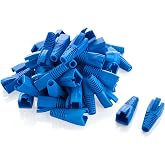 CableCreation CAT6 RJ45 Ethernet Network Cable Strain Relief Boot 50-Pack | for CAT5 CAT5E CAT6 CAT6A, RJ45 Color Coded Cable Connector Plug Cover for Various Diameter LAN Cable, Blue