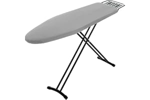 Ironing Board Full Size, RAINHOL 43"x13" Heavy Duty Compact Ironing Board with Iron Rest, Height Adjustable Sturdy Iron Stand, Grey Cover with Extra Thick Padding