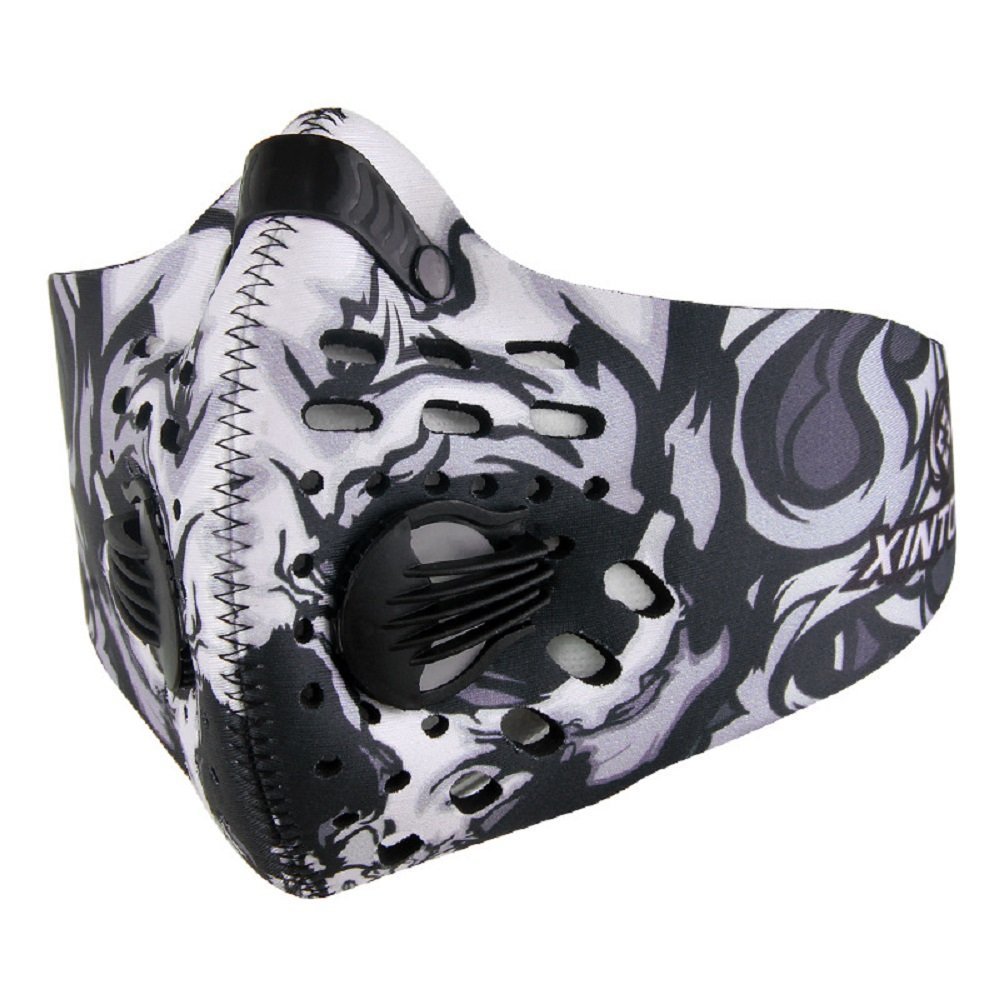 Dust Respirator Mask, Activated Carbon Dustproof Masks with 2 Filter Cotton Sheet and Valves for Breathing, Anti Pollen Allergy and PM2.5 for Cycling, Hiking, Training and House Cleaning
