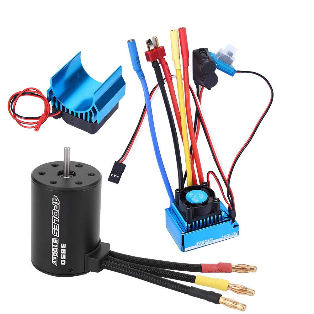 RC Brushless ESC, High Performance 80A Heat Sink Motor Controller for 1/10 RC Car, 3100KV 3650 Motor Speed Controller with Advanced Thermal Management for Enthusiasts and Hobbyists