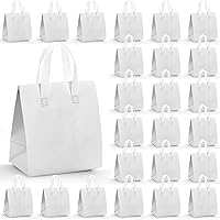 ZENFUN Set of 25 Insulated Take Away Bags Bulk, Small Insulated Cooler Bag Grocery Bag, White Thermal Bags for Hot&cold Froze