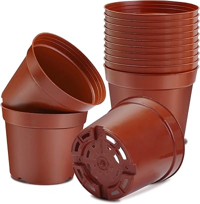 Muzhira 10pcs Seed Starting Pots 13.6cm Plastic Nursery Plant Containers