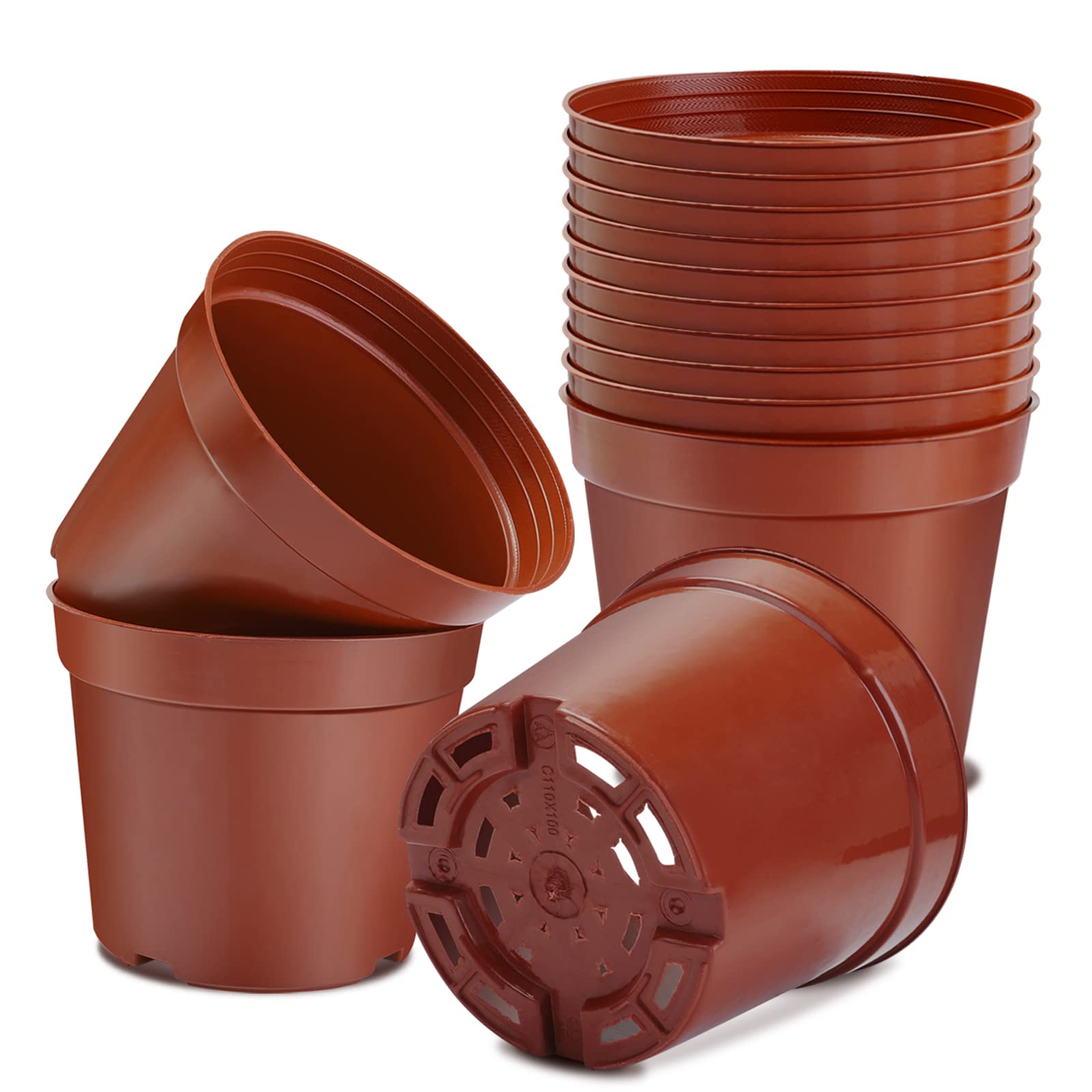 Muzhira Pots for Seed Starting/Cuttings, 15.5cm 10pcs Plastic Plant Nursery Pots,Seed Starting Pot Flower Plant Container for Seedlings, Cuttings, Transplanting — image 1