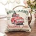 Fahrendom Rustic Farmhouse Style Noel Farms Merry Christmas Trees Red Vintage Truck Winter Holiday Sign Cotton Linen Home Decorative Throw Pillow Case Cushion Cover with Words for Sofa Couch 18x18 in