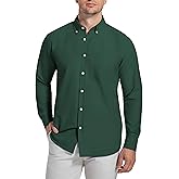 Men’s Oxford Shirt Long Sleeve Button Down Shirt Regular Fit Casual Button Down Shirt with Pocket