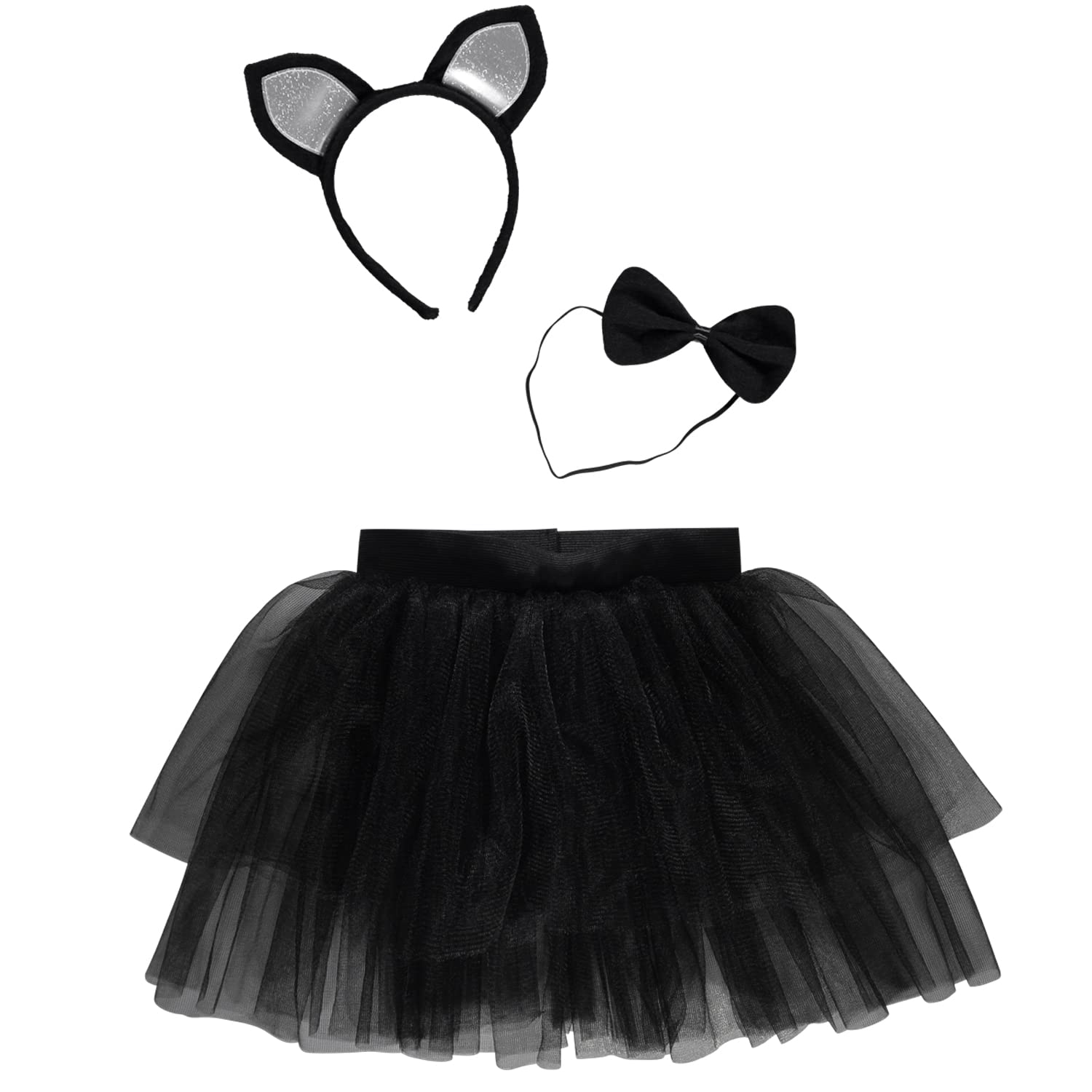 amscan 9918113 amscan 9918113 - Kids Halloween Cat Dress Up Kit - Skirt, Bow Tie & Cat Ears Headband