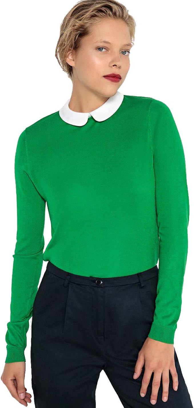La Redoute Collections Women S 2in1pullover With Peter Pan Collar Amazon De Bekleidung
