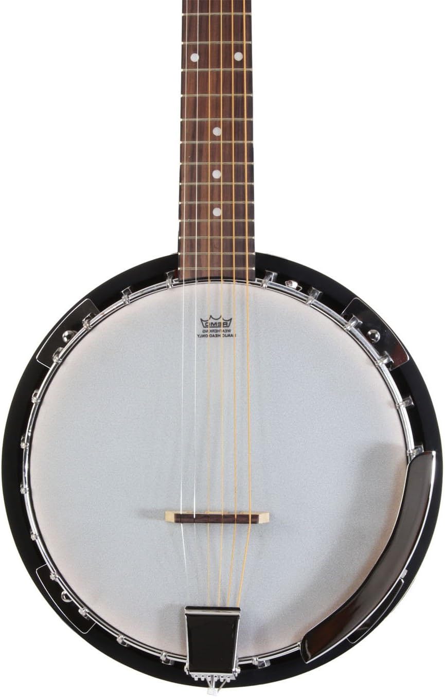 Left Handed 6 String Banjo Guitar with Closed Back Resonator and 24