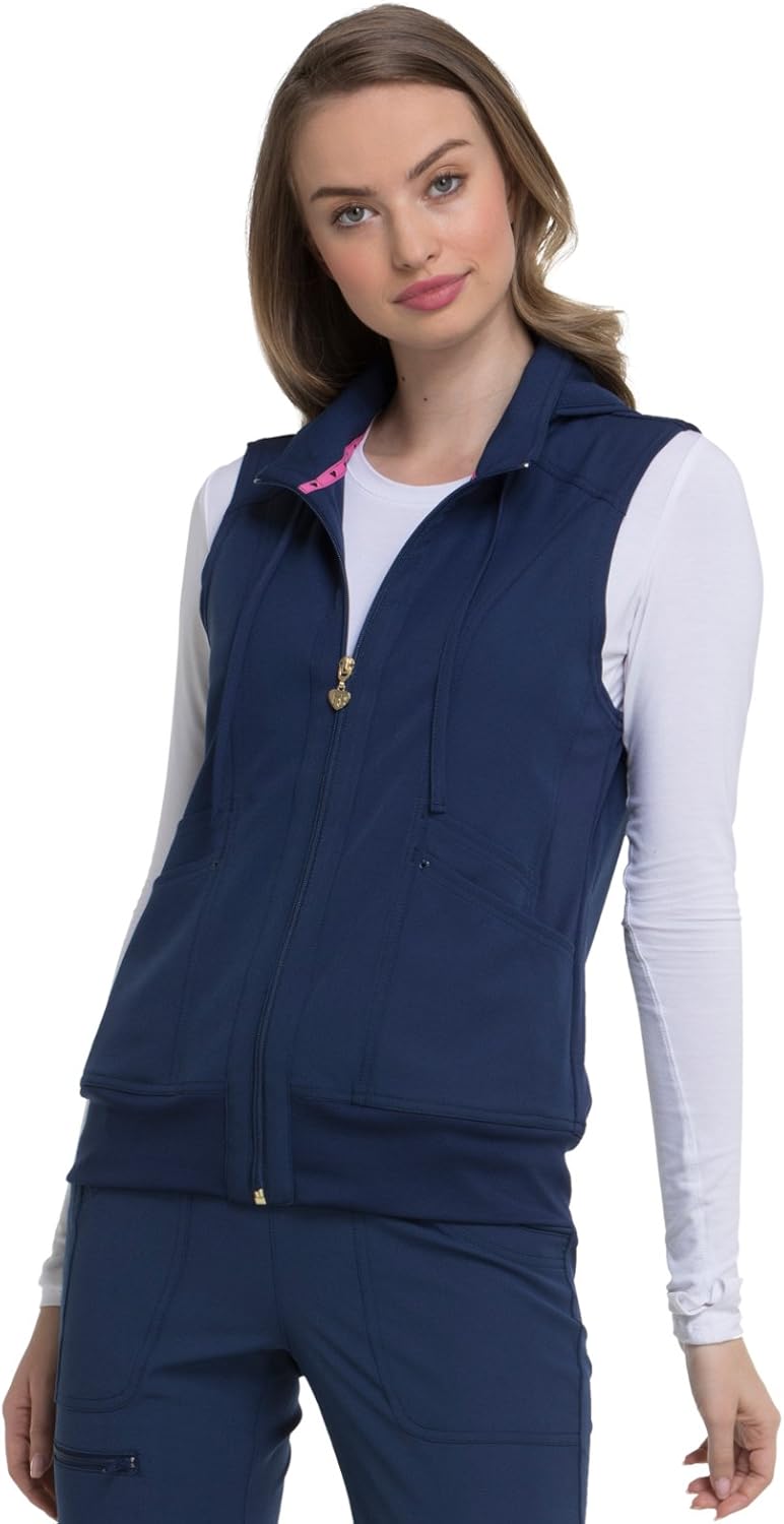 HeartSoul Break on Through HS500 Women's In-Vested Love Solid Scrub Vest: Clothing