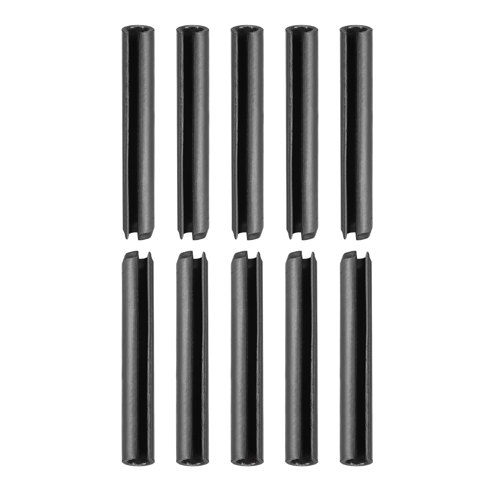 DTGN 5mmx40mm(DxL) Slotted Spring Pin - 30Pack - Good for Home Machine Fastener - 65Mn Spring Dowel Tension Roll Pin - Black