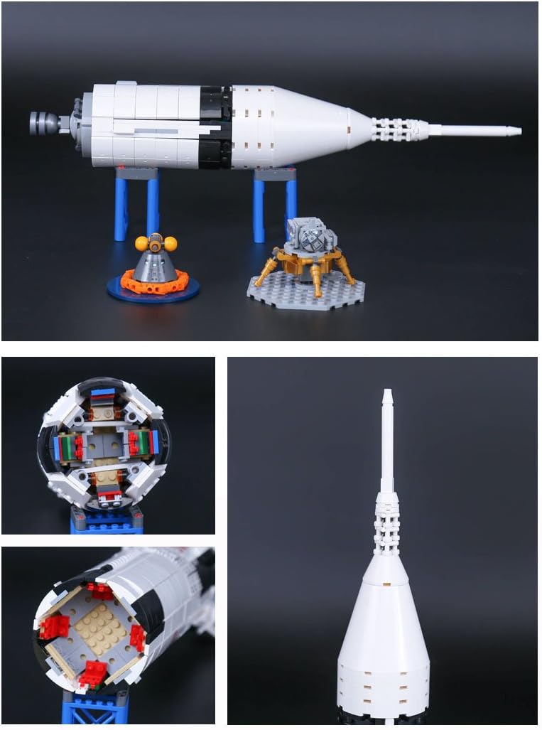 1969Pcs Lepin 37003 Creative Series The Apollo Saturn V Launch Vehicle Set Children Building Blocks Bricks Educational Toy 21309