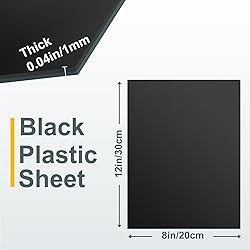 4 Pack Black Plastic Sheets 8x12x0.04 in Flexible