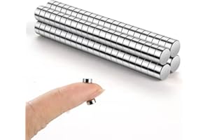 RHINOCATS 60 pcs Small Refrigerator Magnets，Magnets for Nail Clippers，Round Mini Fridge Magnets，Tiny Magnet, Multi-Use for Office, Hobbies, Crafts and Science, Tiny Size：5mm x 3mm(DxH)