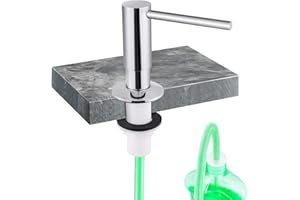 SAMODRA Kitchen Sink Soap Dispenser, Brass Pump Head Chrome Finish Built in Design with 39" Extension Tube Directly to Soap Bottle, No More Messy Refills(No Bottle)