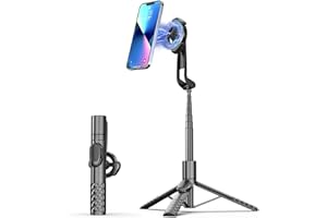 ZZR SEVEN Tripod for iPhone, Selfie Stick for iPhone with Remote, Phone Stand Tripod for Recording,Compatible with All Cell Phone and Camera, A67P-C (52")