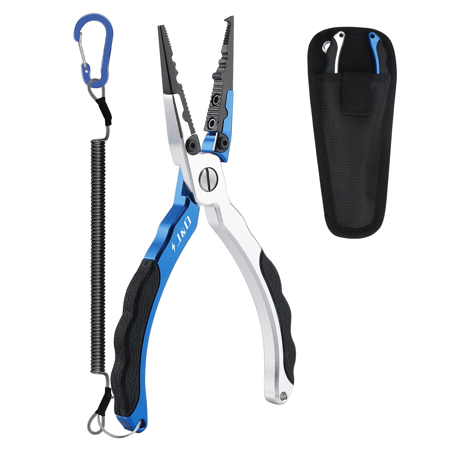 J&D Fishing Pliers, Aluminum Alloy Fishing Pliers Multi-Functional Lightweight Multi-Functional Lightweight, Blue