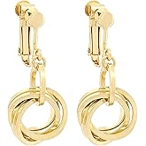 Elegant 14K Yellow Gold-Filled Love Knot Earrings | Stylish Leverback Circle Dangle Earrings for Women | Everyday Minimalist Jewelry Gift Idea for Her