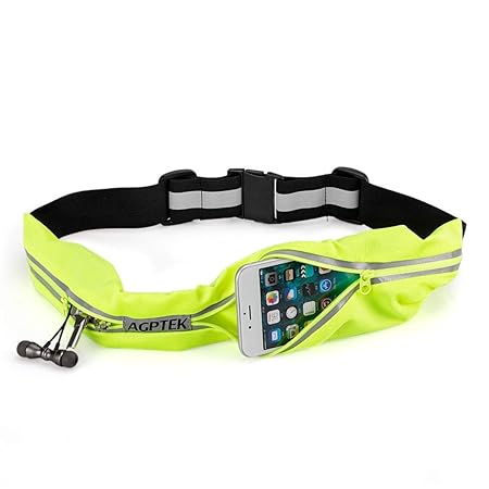 AGPTEK Gürteltasche, Sport Bauchtasche für Handy iPhone Geld Schlüssel, Hüftgürtel Fitnessgürtel Hüfttasche für Reisen Fitnes