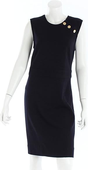 Amazon トリーバーチ ノースリーブ ニット ワンピース ネイビー 服 ファッション小物 通販