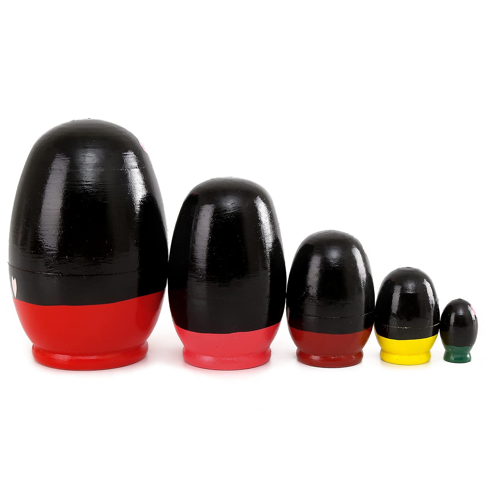 Moonmo 5pcs Beautiful Handmade Wooden Japanese Girl Russia Nesting Dolls Gift Russian Nesting Wishing Dolls Matryoshka Traditional