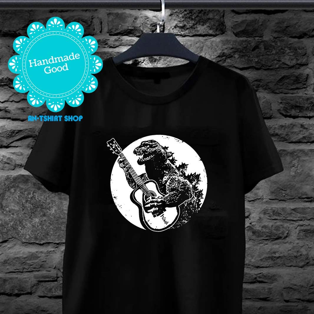 godzilla playing guitar t shirt