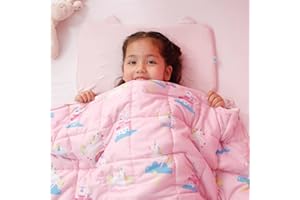 Insugar Weighted Blanket, 36”x 48”,5lbs, Cooling Heavy Throw Blanket,Soft and Cozy Weighted Blanket for Bedding, Pink Unicorn