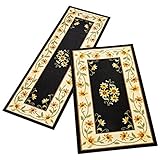Floral Sunflower Accent Rug, Black, 20 X 59