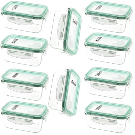 Culinario 10 Pieza Cloc - Recipiente hermético de Cristal, 350 ml ...