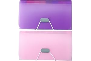 2-Pack A6 Mini Expanding File Folders – 13-Pocket Accordion Organizer with Color Tabs, Waterproof PP Plastic for Receipts, In