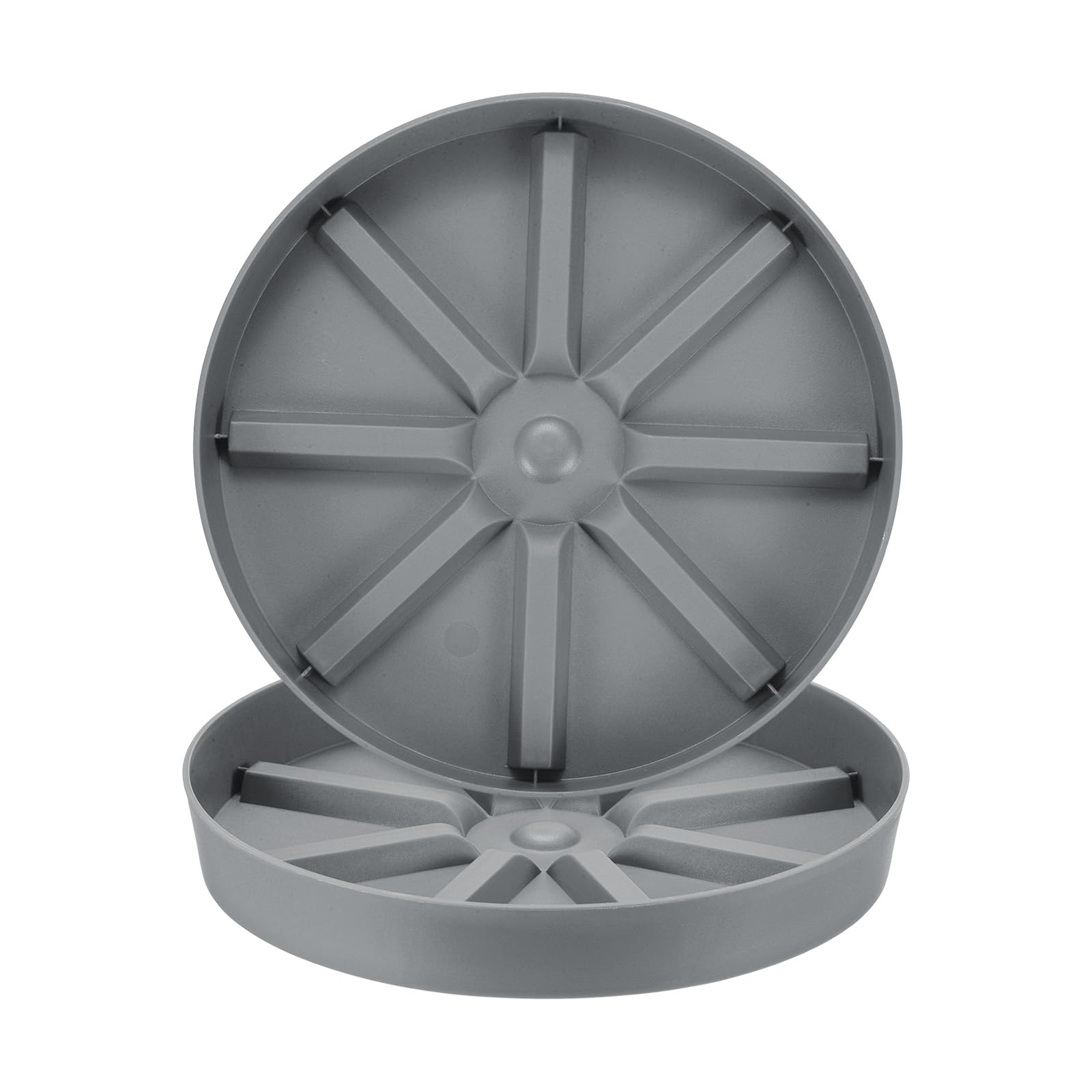 M METERXITY 2-Pack Plant Saucer, 9 Inch Flower Pot Saucers, Thicker Anti-Rot Root Plastic Plant Saucer for Indoor/Outdoor Potted Plant/Plant Water Catcher Tray [Grey]