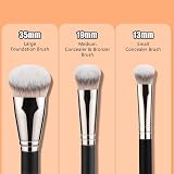 TEOYALL Flat Angled Brushes - Foundation, Concealer, Bronzer Set (3 Sizes) view 3