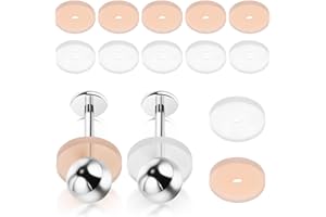 VOSAREA 20pcs No-pull Silicone Earring Back Pads Silicone Earring Backs Stoppers for Piercing Bump Protection Gel Ear Piercin