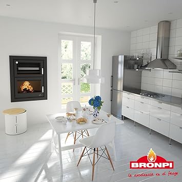 ESTUFA DE LEÑA CON HORNO BRONPI MODELO MURANO-E: Amazon.es ...