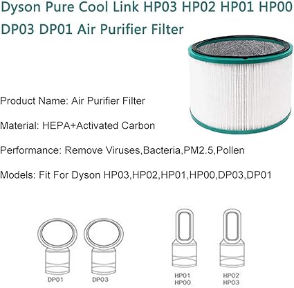 Iamoy Replacement Hepa Filter Compatible Dyson Pure Cool Hp03 Dp01 Dp03 Desk Air Purifier Dyson Hp02 Hp01 Hp00 Pure Hot Cool Link Cleaner Fan Amazon Co Uk Kitchen Home