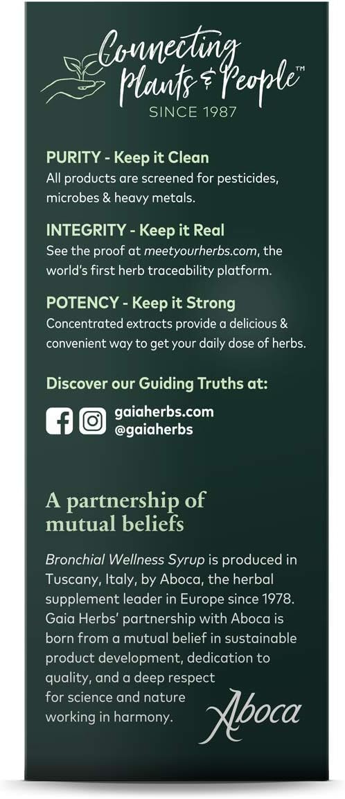Gaia Herbs Bronchial Wellness Herbal Syrup, Soothing Support for Throat and Respiratory Health with Eucalyptus Essential Oil, 5.4 Ounce: Health & Personal Care