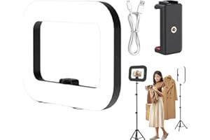 Smartphone Video Rig with Light - Handheld Stabilizer Ring Lamp | 8000mah Battery Powered Led Fill Kit for Camera Phone Vlogg