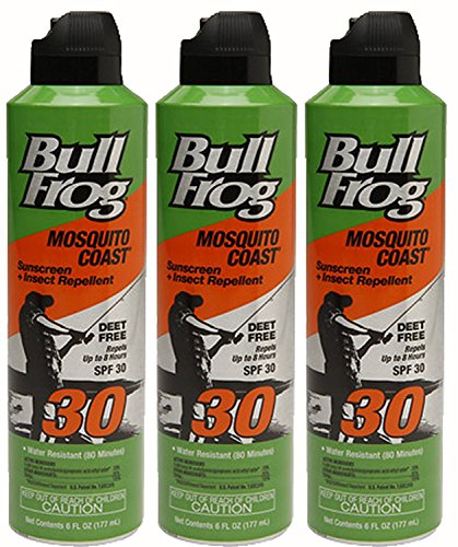 Bull Frog Mosquito Coast Spray Sunscreen with Insect Repellent, 6 Ounce, (Pack of 3)