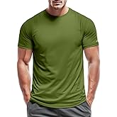 Zengjo Mens Athletic Shirts Moisture-Wicking Quick Dry Workout Tees Lightweight Crewneck T-Shirts for Running Gym Casual Work