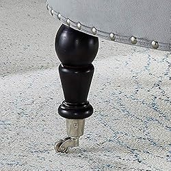 24KF Large Upholstered Tufted Button Velvet Round
