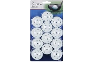 Intech Practice Golf Balls with Holes, Perforated, Limited Flight Plastic Golf Balls for Indoor and Backyard Fun (Assorted Colors)