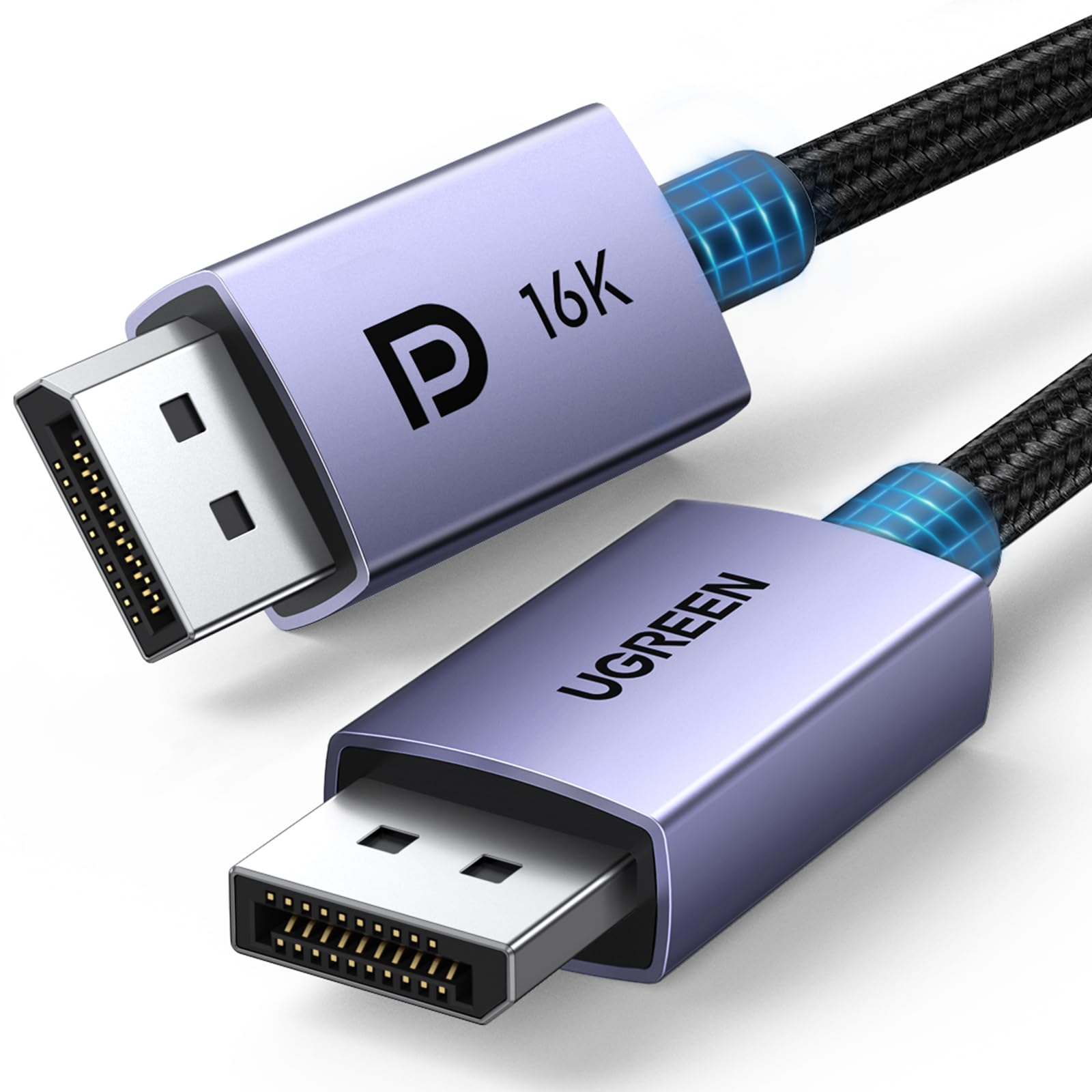 UGREEN 16K DisplayPort Cable 3.3FT [VESA Certified] 240Hz DP 2.1 to DP Lead 16K@30Hz 8K@240Hz 4K@240Hz HDR DSC 1.2a MST FreeSync G-Sync HDCP 2.3 Display Port Cord for TV PC Video Card Monitor (1M)