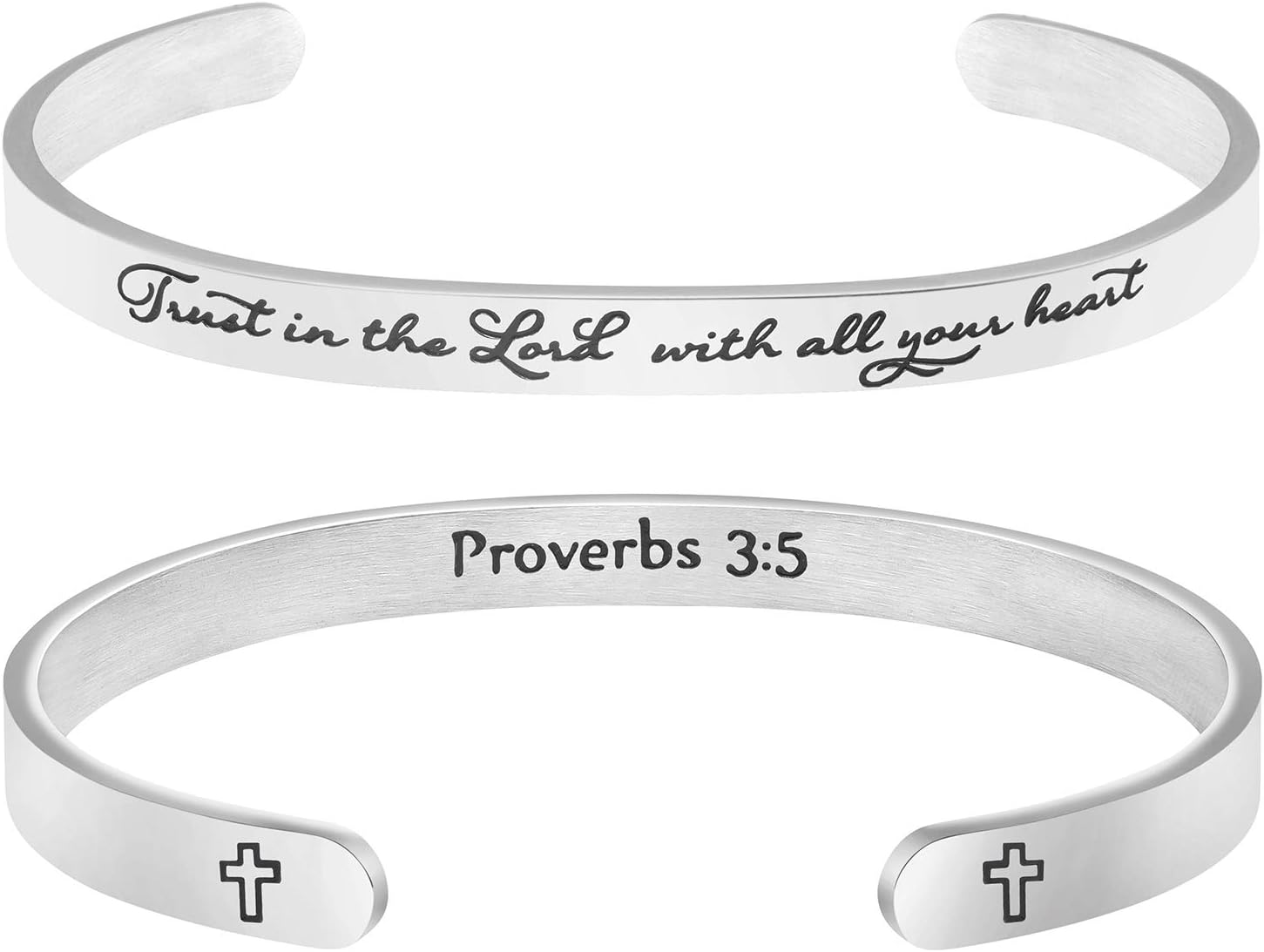 Memgift𝐂𝐡𝐫𝐢𝐬𝐭𝐢𝐚𝐧 𝐁𝐫𝐚𝐜𝐞𝐥𝐞𝐭𝐬 for 𝐖𝐨𝐦𝐞𝐧 Inspirational Religious Gifts for Her Bible Verse Bapstism Jewelry Cuff Bangle