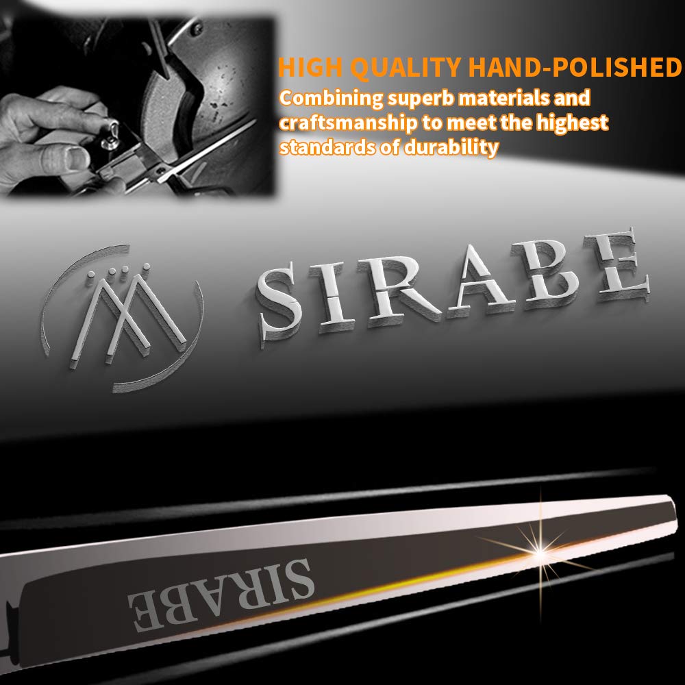 Sirabe Hair Cutting Scissors Shears - 6.5” Professional Razor Edge Haircut Scissor Japanese Stainless Steel Hairdressing Shear for Women Men Barber, Salon, Home, Cowhide Protective Cover Included: Beauty