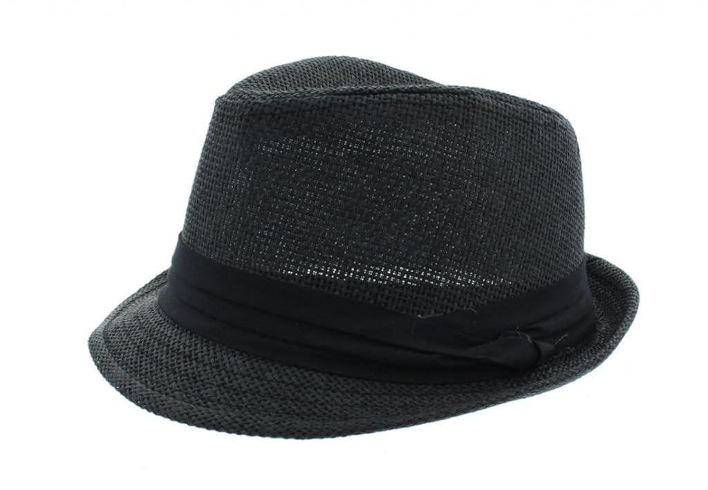 Kids Straw Fedora- White