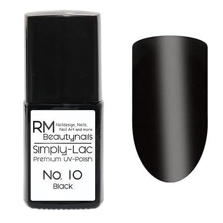 Simply-Lac Premium UV-Polish Nr. 10 Black Schwarz 10ml Nagelgel UV-Nagellack RM Beautynails