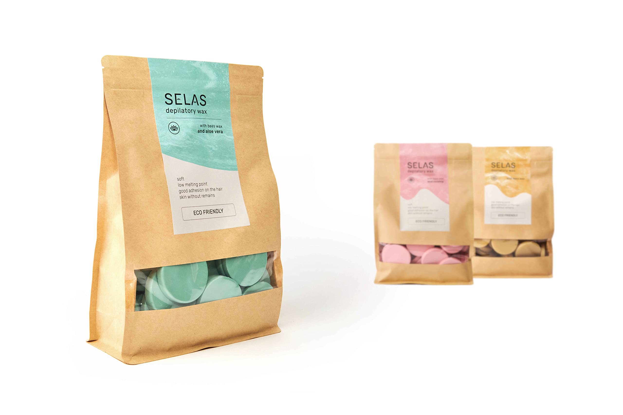 Depilatory wax 1Kg SELAS. To choose Natural, Rosehip or Aloe Vera. Made with natural and sustainable products. (Aloe vera) Hot wax