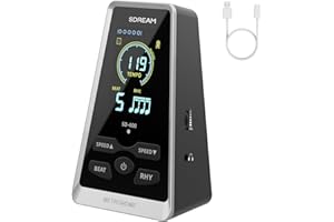 SDREAM Digital Metronome for Piano,Guitar,Violin,Rechargeable LCD Electronic Metronome with Human Voice,Professional Metronome for Beginners & Musicians,Instrument Volume & Beat Speed Adjustable